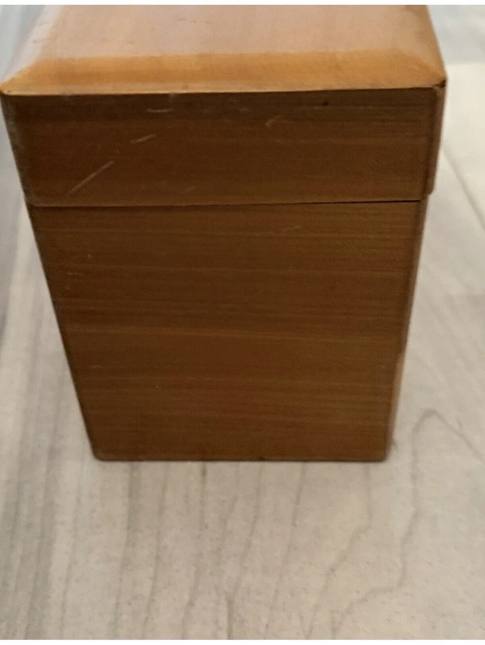 Wooden Recipe Box Vintage MCM Nevco Japan Kitchen Scene